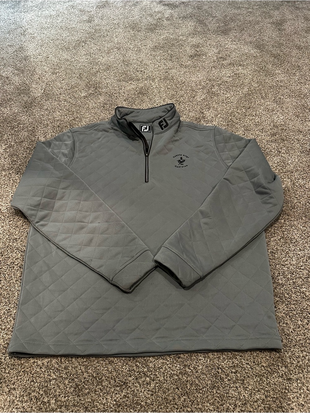 FootJoy Quilted Gray 1/4-Zip Golf Pullover